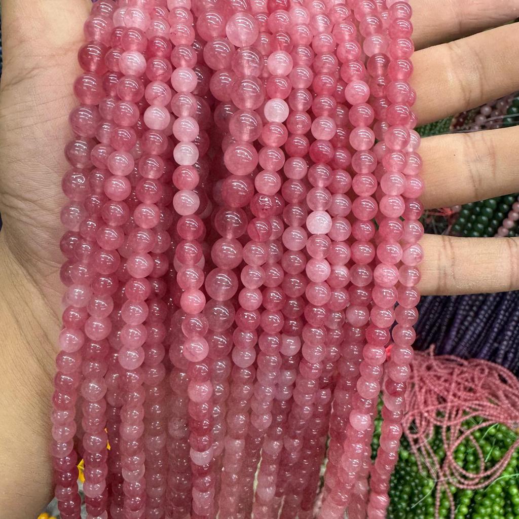 Persian Jade Imitation Strawberry Crystal Chalcedony Beads for DIY Jewelry Accessories
