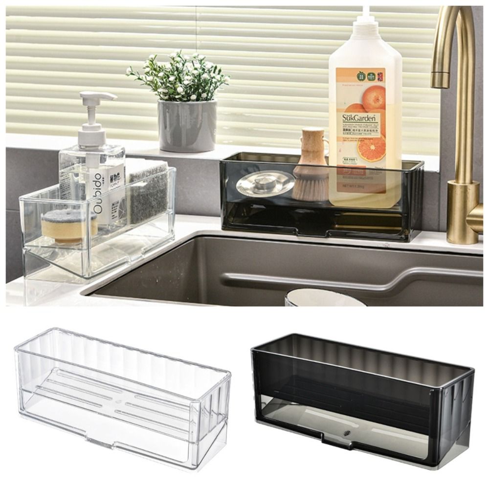 Detachable Partition Self-Draining Kitchen Sink Organizer Quick Dry Shower Storage Holder  Shampoo