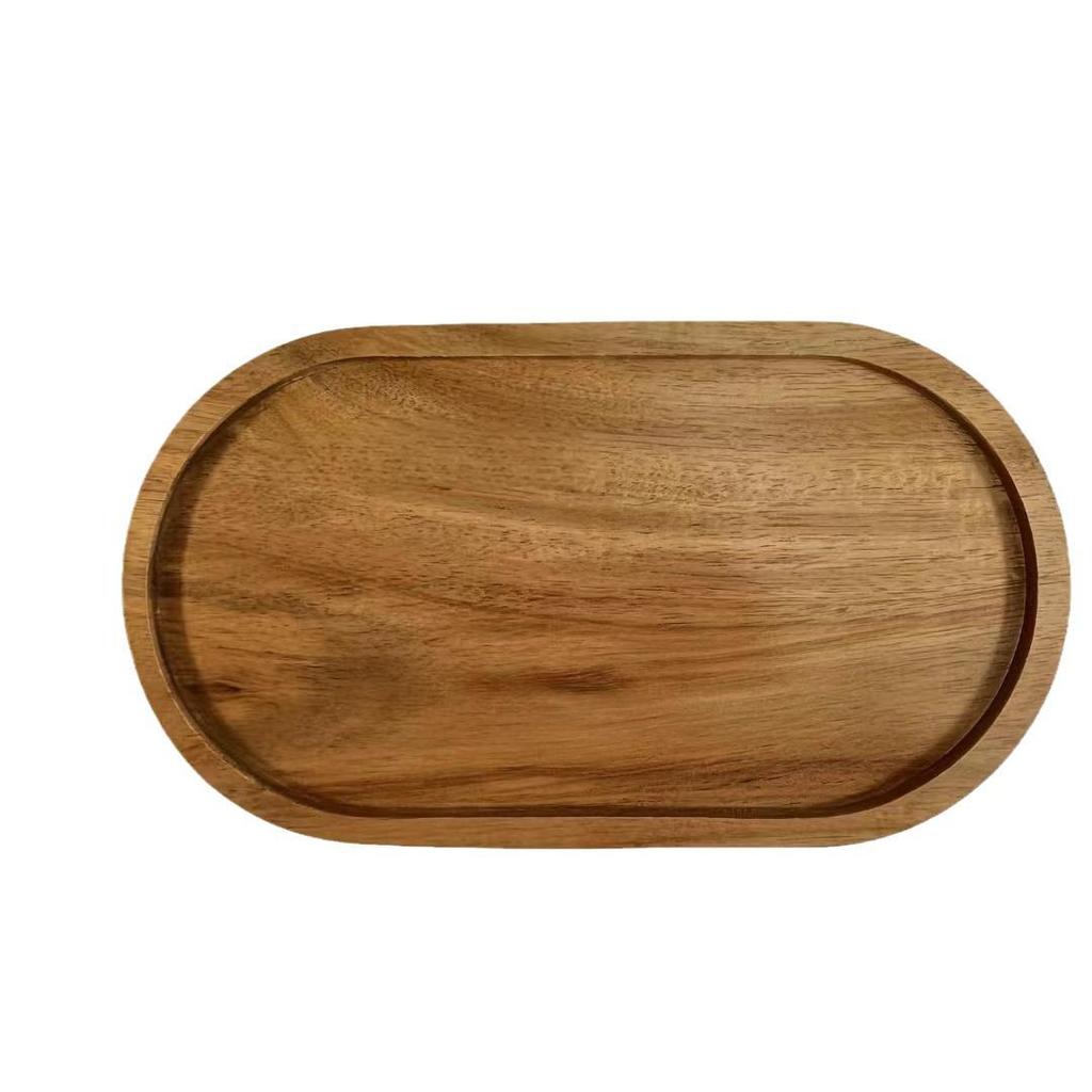 Japanese Acacia Wooden Multi-Function Tray: Kitchen Fruit and Teacup Plate