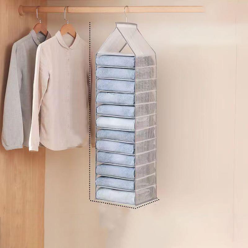 1set-Hanging Wardrobe Clothing Organizer Home Layering Fabric Organizer Bag Separator Bag Storage and Hanging Bag