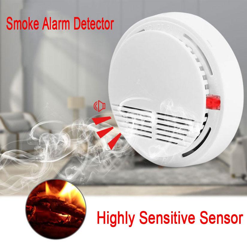 Household Smoke Alarm Smoke Detector Fire Alarm Detector With 9V Battery Photoelectric Sensor Alert Warning