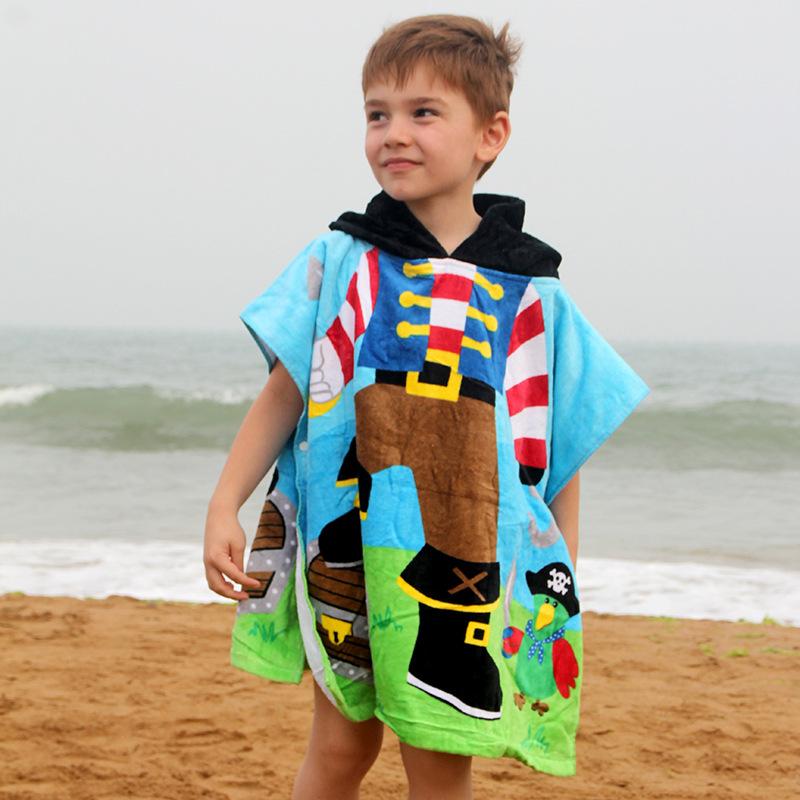 Peignoirs pour enfants Dessins animés populaires Peuvent être portés comme serviettes de bain Cape à capuche étendue en coton