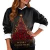 Women's Casual Fashion Plus Velvet Thickened Christmas Print Hooded Sweatshirt