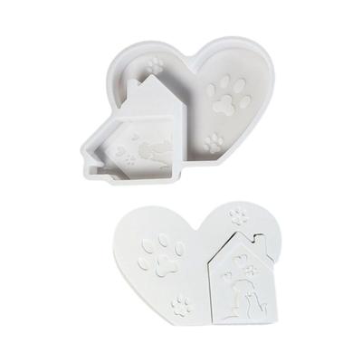 Heart House Silicone Candle Molds Food Grade Silicone Heat Resistant for Epoxy Resin Craft Candle Soap Home Decoration