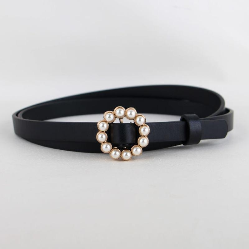 Womens Fashionable Musthave Pu Jeans Belt With Retro Pearl Design Available In Elegant Colors For Trendy Outfits