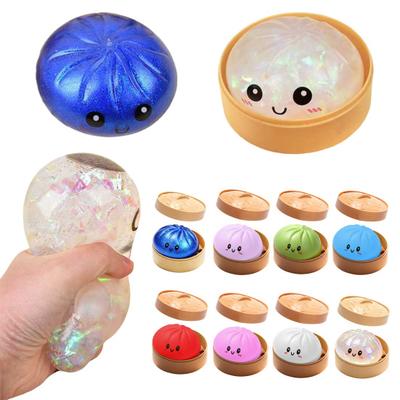 Steamed Bun Squeeze Toy, Cute Dumpling Stress Relief Ball, Slow Rising Decompression Toy for Desk, Kawaii Fidget Gift