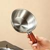 1Pcs Non-Slip Base Even Heat Distribution Milk Pot Stainless Steel Pot With Heat-Resistant Wooden Handle Induction Compatible