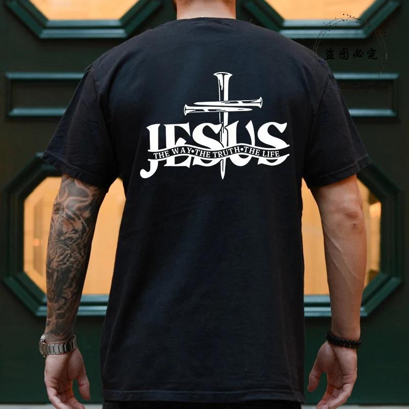 

Fashion Graphic Tops Gift for Christian Jesus Streetwear Men Tee Shirt Jesus Christ Back Printing T-Shirt Oversized Y2k Clothing 4XL