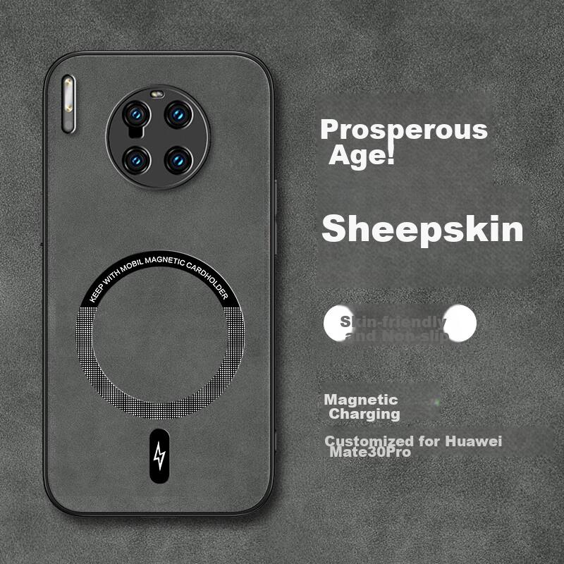 Huawei Mate30 Phone Case, Mate30 Protective Cover, Skin-Like Magnetic New Matte Lens Full Protection Silicone Simple Design - Gray