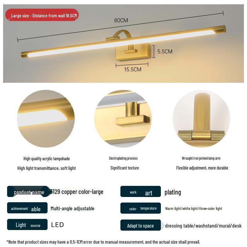 Modern Minimalist LED Vanity & Picture Light for Bathroom Mirror