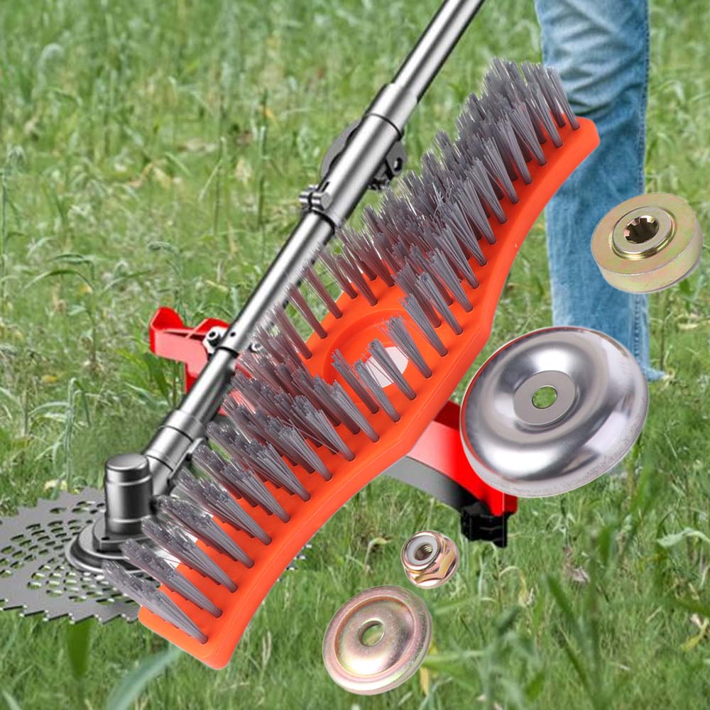 Lawn Mower Cleaning Brush High-Efficiency Adjustable Handle Weed Remover Tool for Deck Garden Yard Floor Patio Farm Tile Grout
