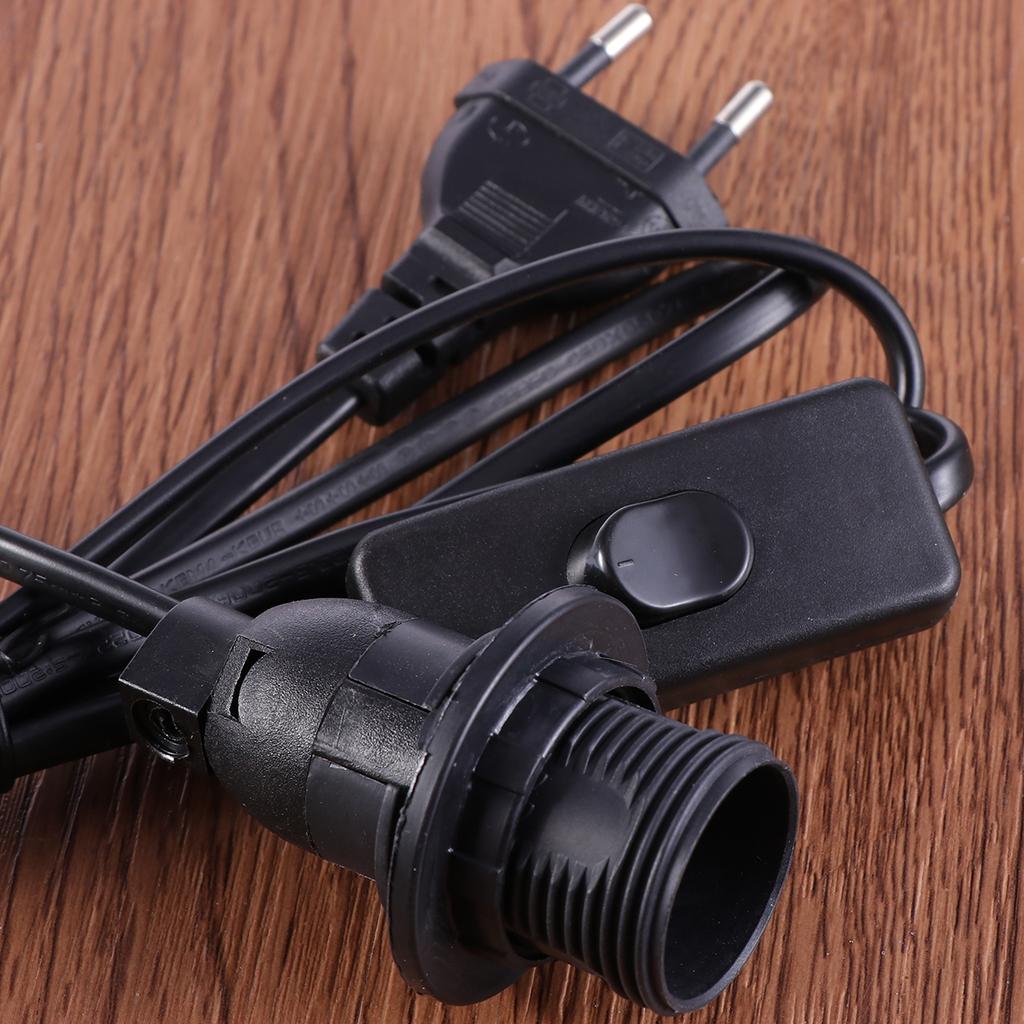 18m Extension Hanging Lantern Pendant Light Lamp Cord Cable E14 Socket On/Off EU Plug (Black)
