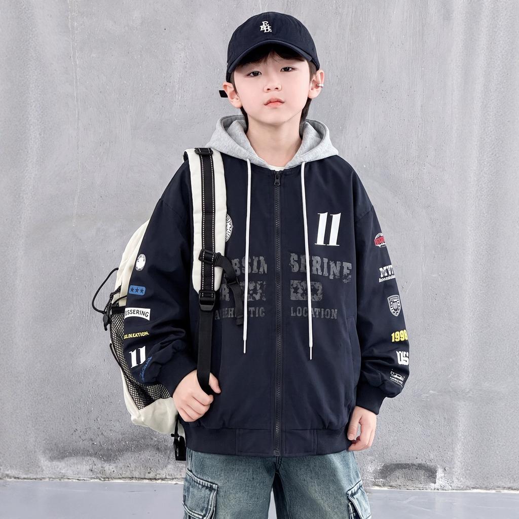 Boys Long Sleeve Baseball Jacket Kids Autumn Outerwear