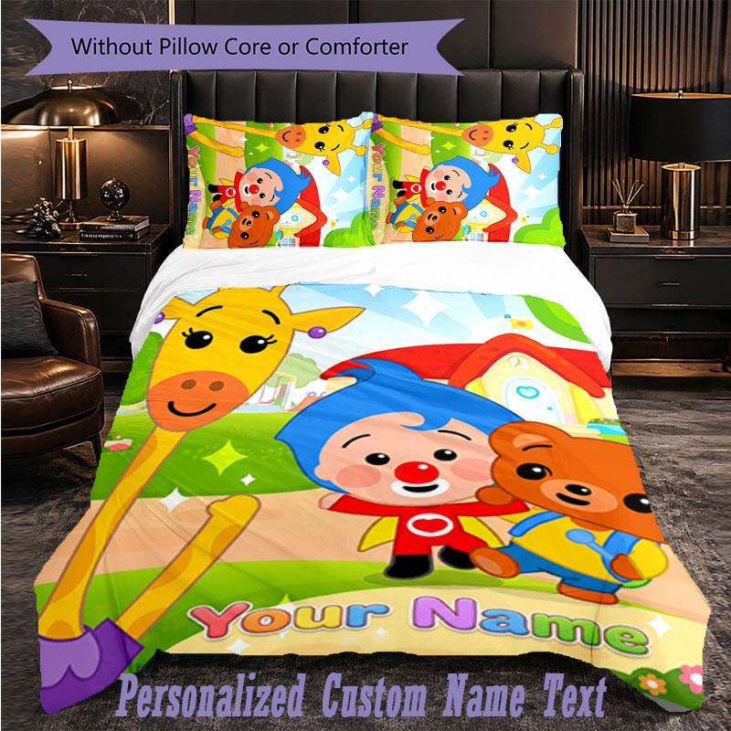 Personalized 3Pcs Bedding SetEl Payaso Plim Plim Custom Text Duvet Cover Pillowcase Set Bedroom Gift