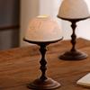 Romantic Walnut Candlestick with Translucent Bone China Cover – Decorative Scented Candle for Dining Table or Sideboard