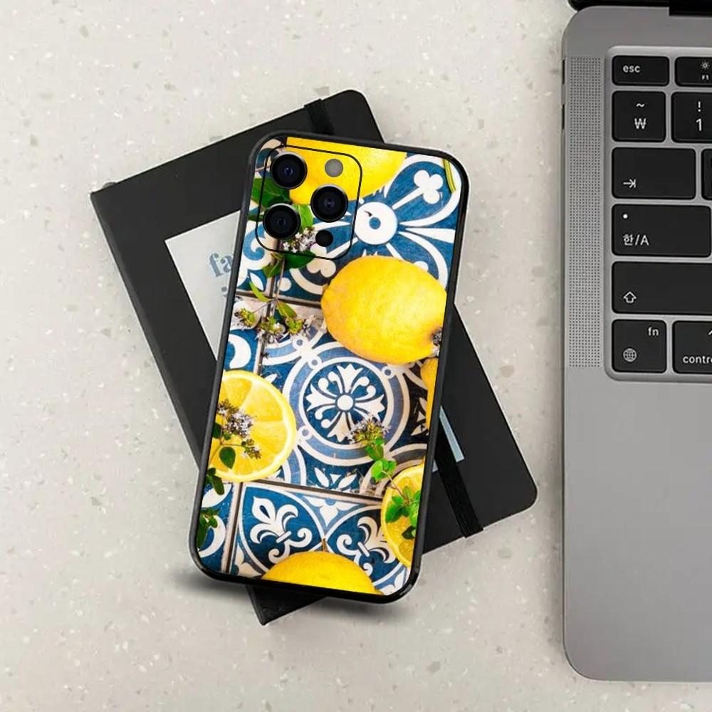 

Fruit Mediterranean Lemon Phone Case For Apple iPhone 15,14,13,12,11,Pro,X,XS,Max,XR,Plus,Mini Soft Black Cover iPhone13mini