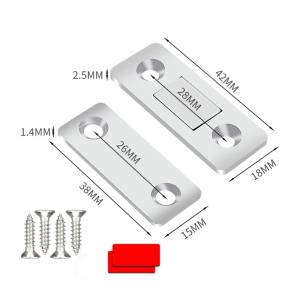 Punch Free Stainless Door Closer Ultra Thin Strong Drawer Magnet Lock Stopper Furniture Fittings Adhesive Kitchen Closet Closer