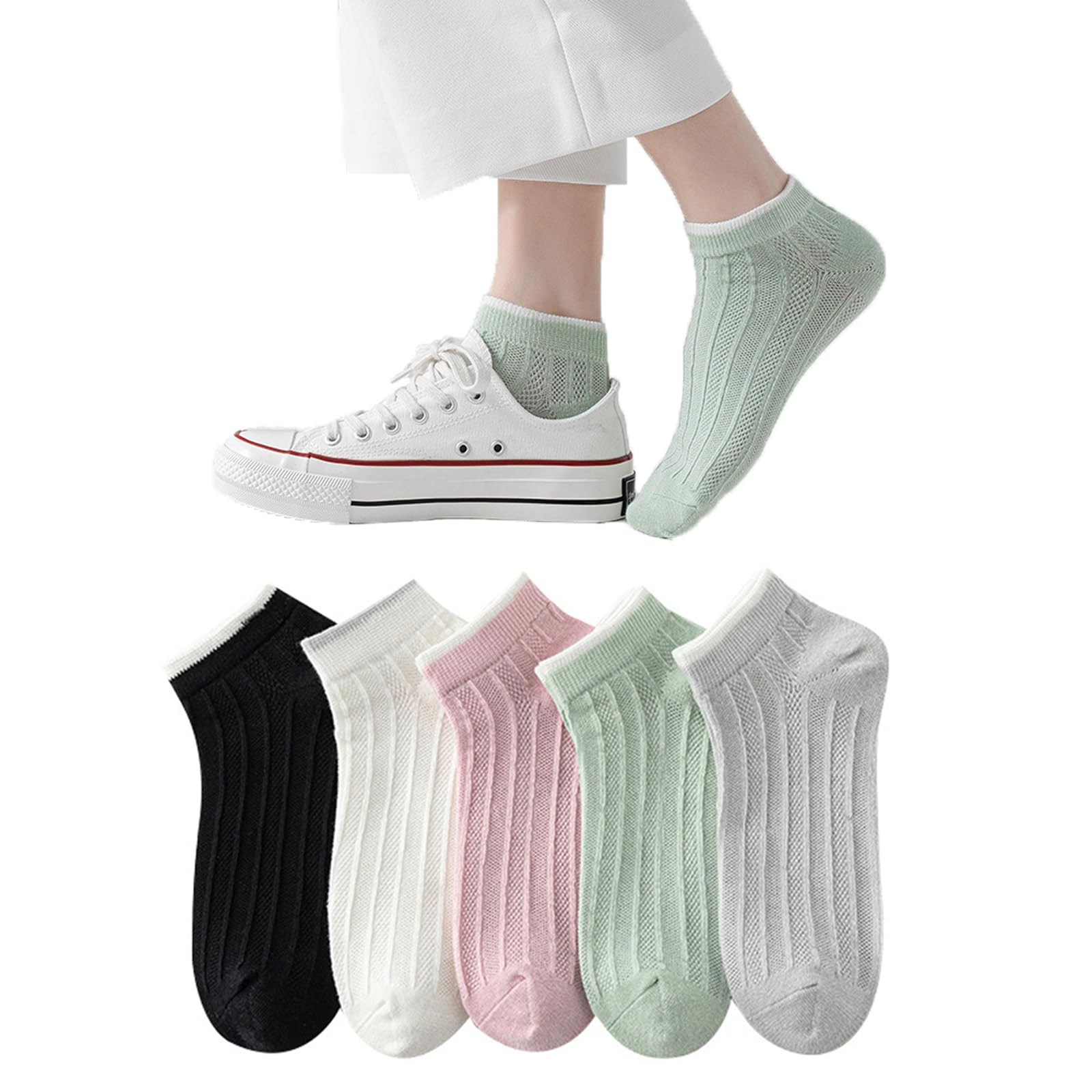

DAMILY Ankle Cute Breathable Short Cotton Stylish Ankle Indoor Commuting Sizes Women s Socks, Socks, Spring/Summer Socks, 5-Pair Set, Socks, Socks,