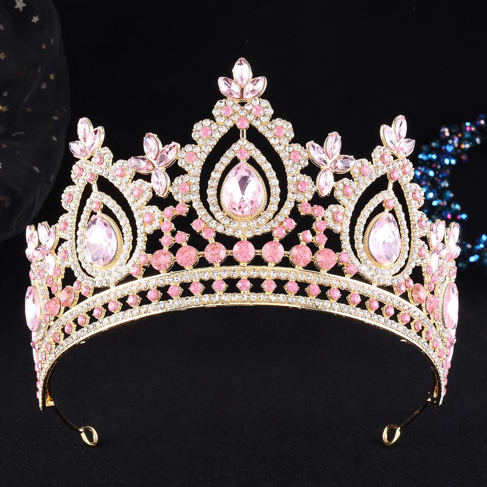 DIEZI Baroque Luxury 17 Colors AB Rhinestone Crystal Tiara For Women Wedding Party Elegant Bridal Bride Crown Hair Accessories