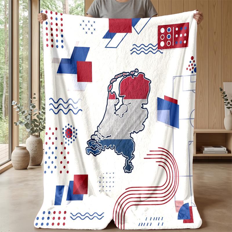 Coperta in Flanella Stampata Calda e Skin-Friendly Decorativa per Divano Letto Uso Quotidiano