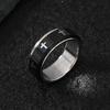 HNSP 316L Stainless Steel Rotating Cross Ring For Men Simple Style Finger  Accessories