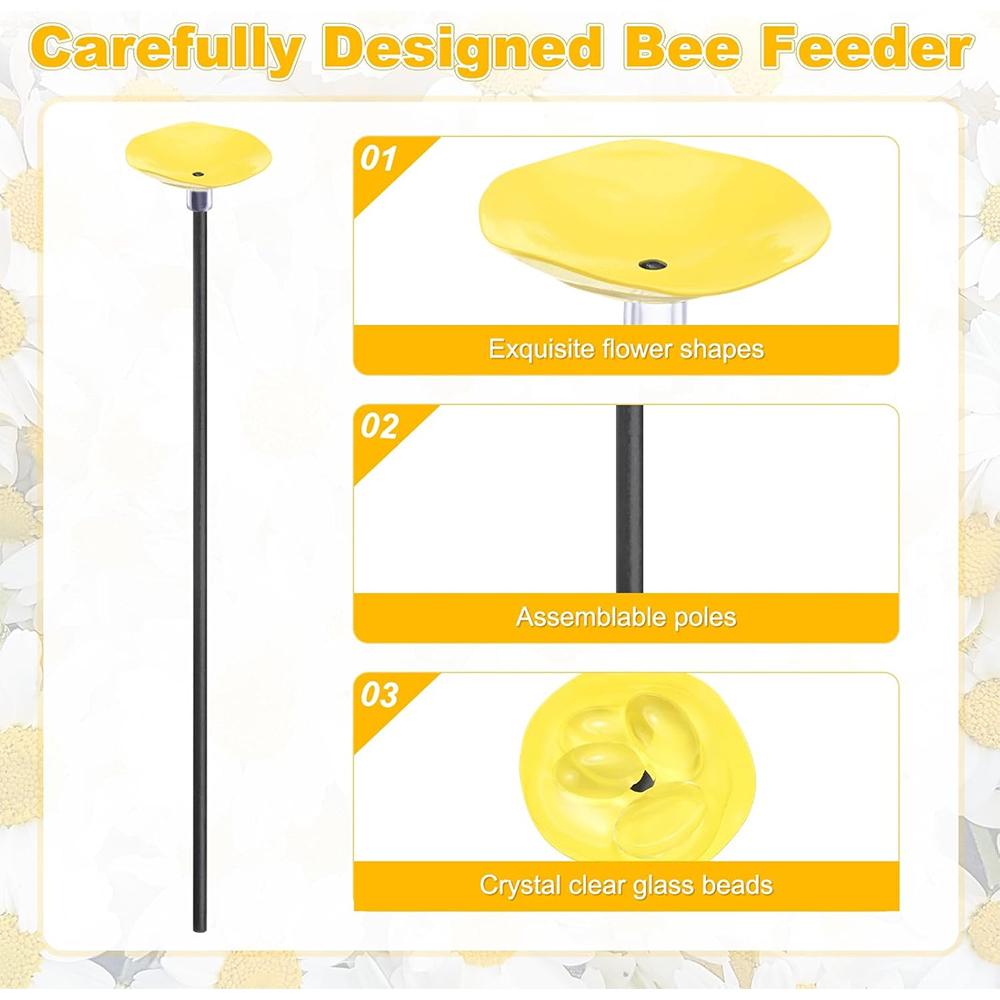 Creative Bee Drinking Water Station Garden Butterfly Watering Feeder Bowl Mixer Hummingbird Drinking Water Cup Flower Pot Decor