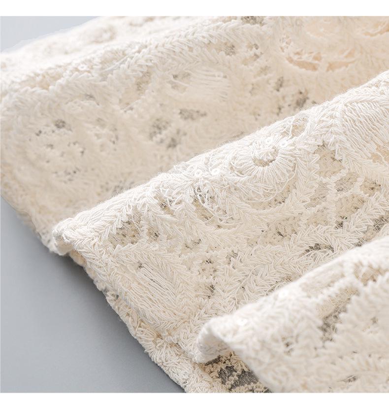 French Sequin Embroidered Lace Dress, Round Neck, Elegant Waist-Gathering, Summer Style for Women.