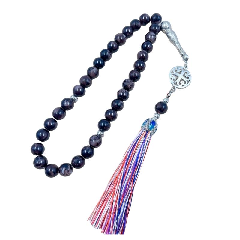 Elegant Prayer Beads Rosary Bracelet Prayer Bracelet Glass Texture Beads Bracelet Suitable for Various Occasions