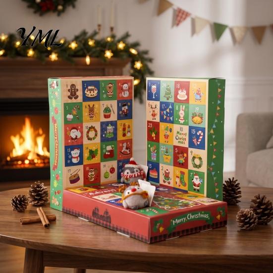 Surprise Toy Gift Set 5Pcs 24-Day Christmas Advent Calendar Box, Blank Box with Pull-Tab Windows, Countdown Container, Holiday Party Favor Xmas