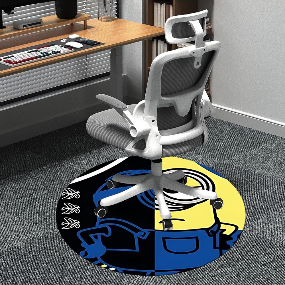 

1PC Minion Office Round Area Rug, Indoor Mat Suitable For Office, Under Office Chairs Bedroom Living Room Home Decor, Room Deco1100 80cm by 80cm