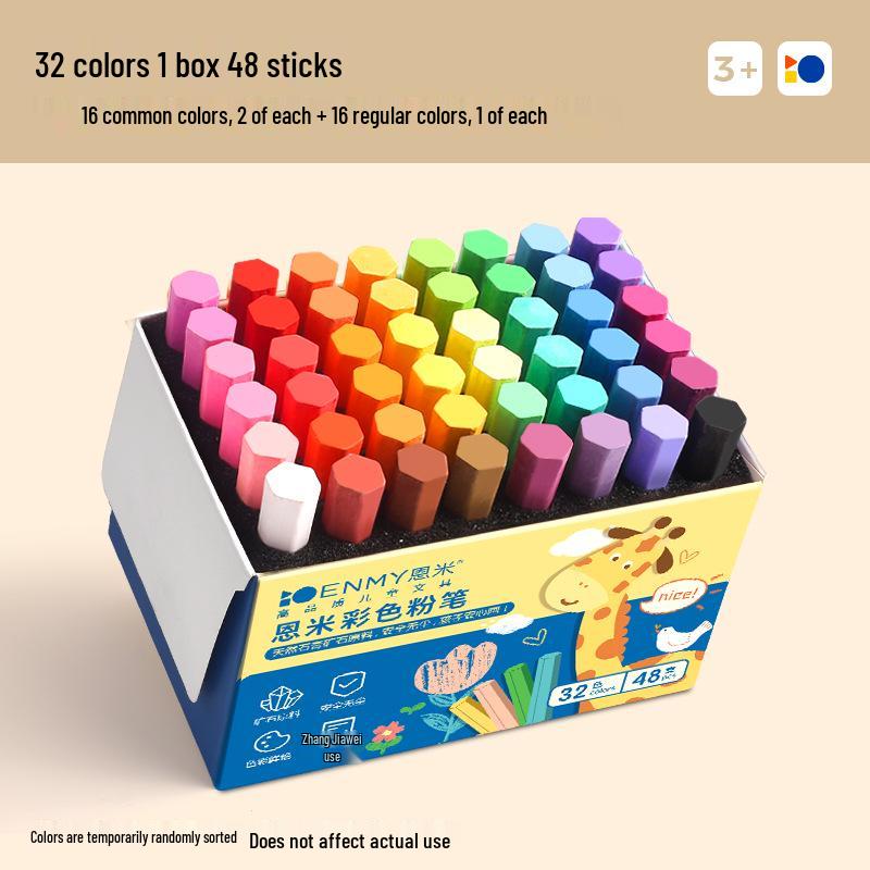 Enmi Dustless High-Color Safe Blackboard Chalk for Teachers and Students