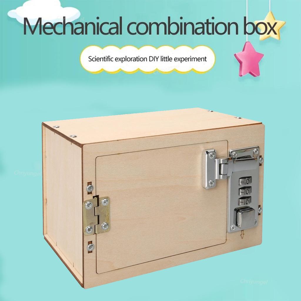 DIY Wooden Password Box for Kids Assembling Code Box Scien School Projects Experiment Kits Scien Toys STEM Educational Toys