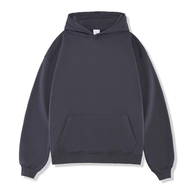 American Solid Color Velvet Hooded Sweatshirt for Men's Thick Loose Hooded Hoodie