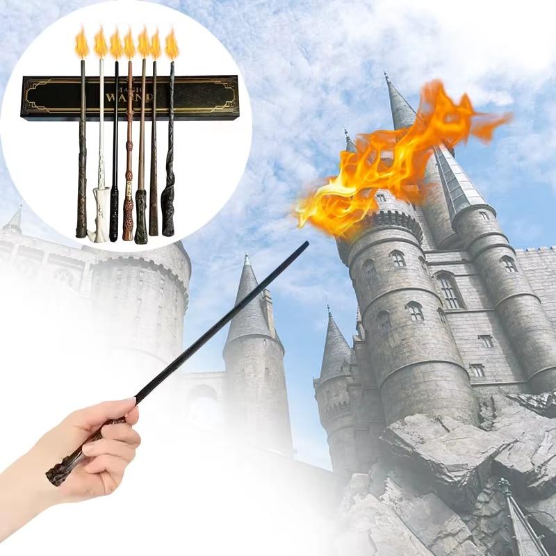 Dumbledore Magic Wand 38cm Fire-Spitting Wand Resin Construction Flame Effects Role Play Collector Item Ergonomic Design