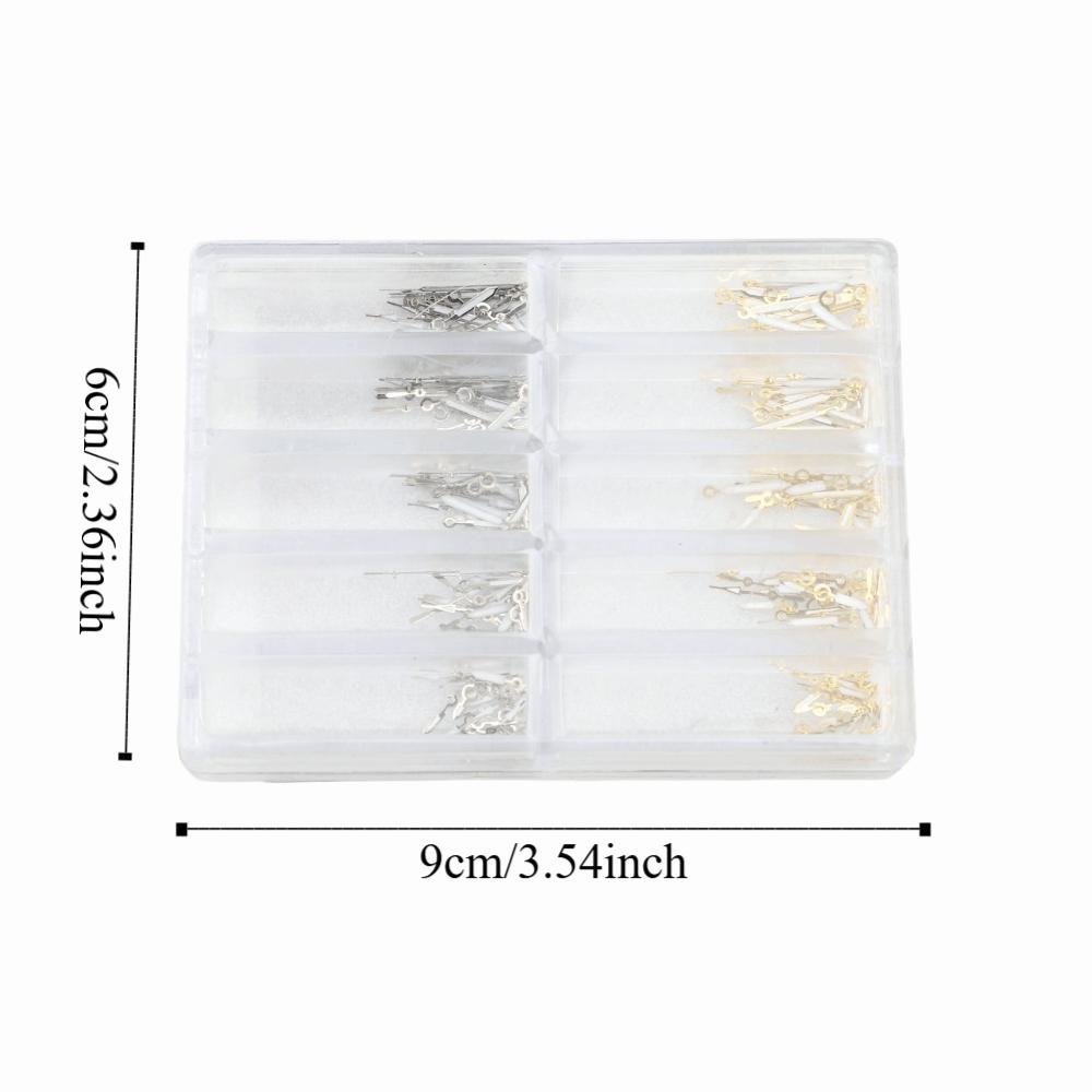 100 Sets Watch Hands Replacement Silver Finish Luminous Watch Hands  Timepiece Enhancement