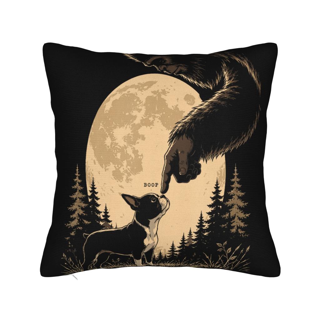 Fun Hand Boop Nose Bigfoot Cat Under Full Moon Night Lovers Pillow Case Comfy Pillow Cover For Wedding Party Trendy Pillowcases