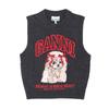 Ganni Women S Knit veSt Wool Mix Puppy Logo A1070044 052