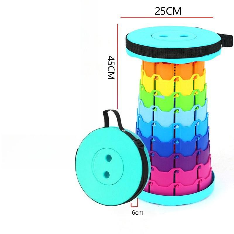 Verdickter verstärkter Klapphocker Outdoor Reise tragbare Hocker Multifunktionaler robuster Teleskop-Hocker verstellbare Höhe Camping Angelstuhl