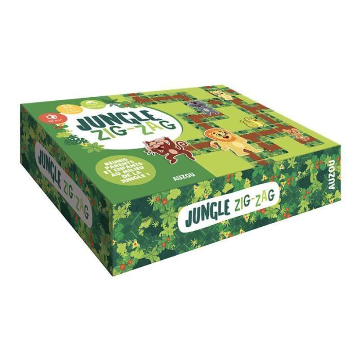 Jeu De Société - Auzou - Ma Boite De Jeux Jungle Zigzag - Cheminement - Tuiles - Plateau De Jeu