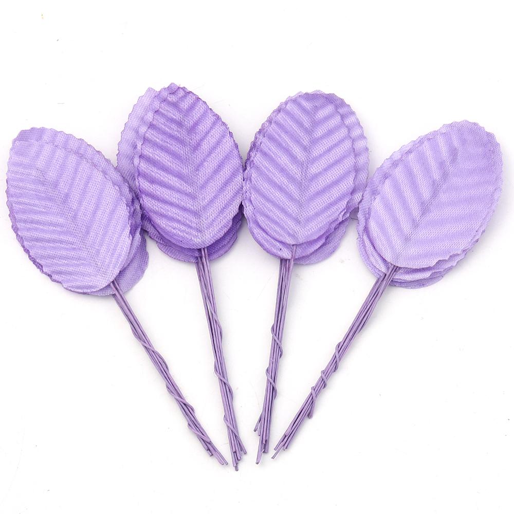 40pcs Colorful Artificial leaves Fake Silk Plant For DIY Wedding Birthday Party Home Bouquet Wreath Crafts Scrapbooking Decor