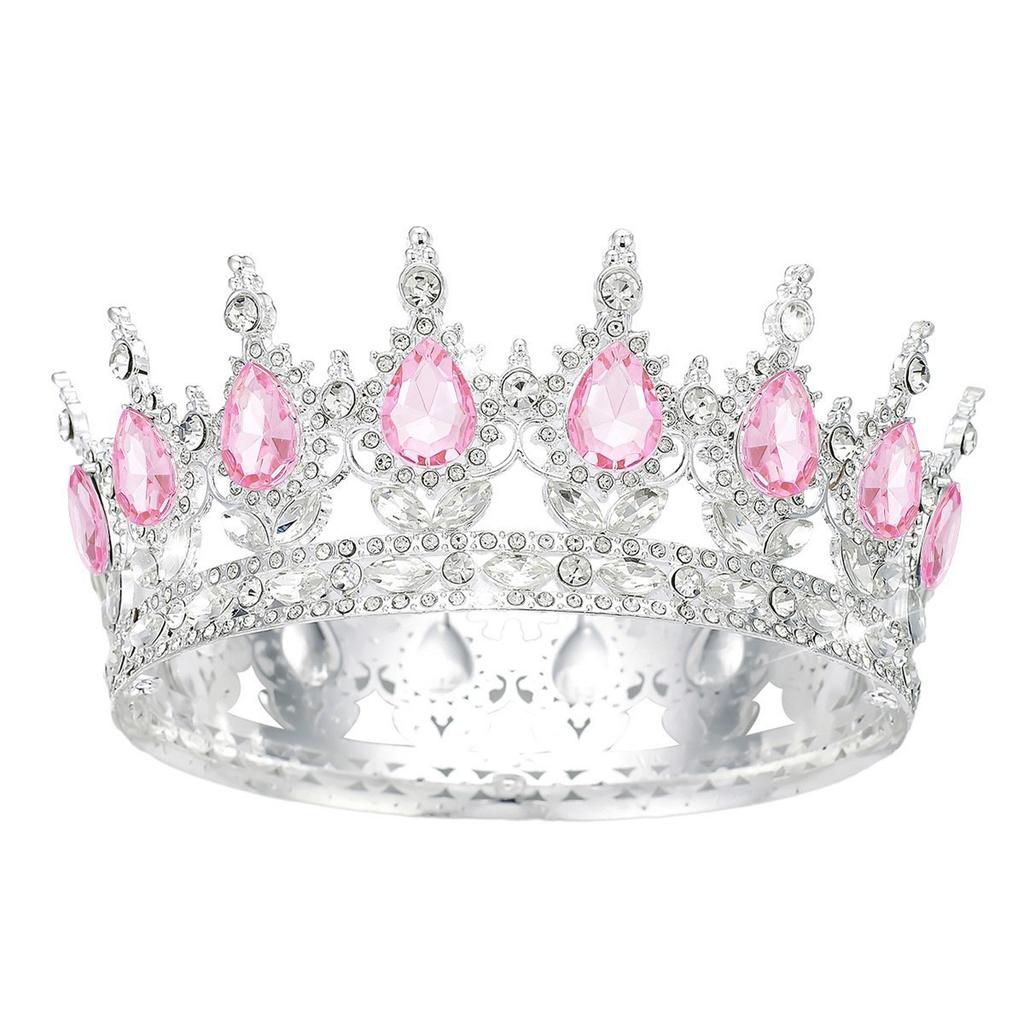 New Bridal Crown Headpiece - Exquisite High-end Wedding Birthday Party and Cake Decoration - Bridal Hair Accessory - Round Crown Tiara