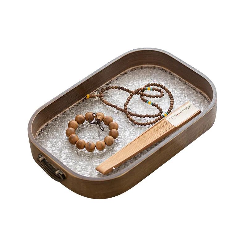 Hemu Haitang-Acrylic bamboo tea tray, fruit pastry handle, minimalist, home, hotel, kitchen, creative, flower