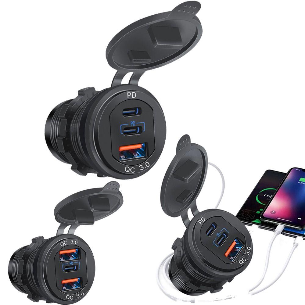 

Fast Charging QC3.0 Car Charger Socket QC3.0+PD Power Outlet Adapter Tractors Dual QC