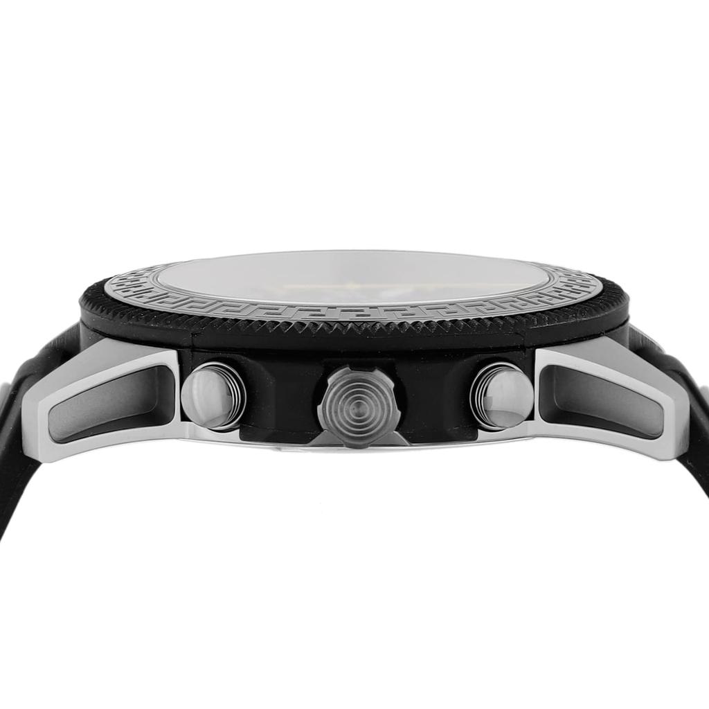 Watch GRECA ACTION CHRONO Black Dial Stainless Steel Sapphire Glass Quartz 45MM Swiss Watch VE3J00322 Yellow [Versace] Men's [Item]