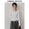 UR2026 Spring New Women's Textured V-Neck T-Shirt