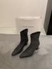 Black high-heeled thin boots autumn and winter new French pointed small bare boots versatile thick heel temperament short boots women's single boots