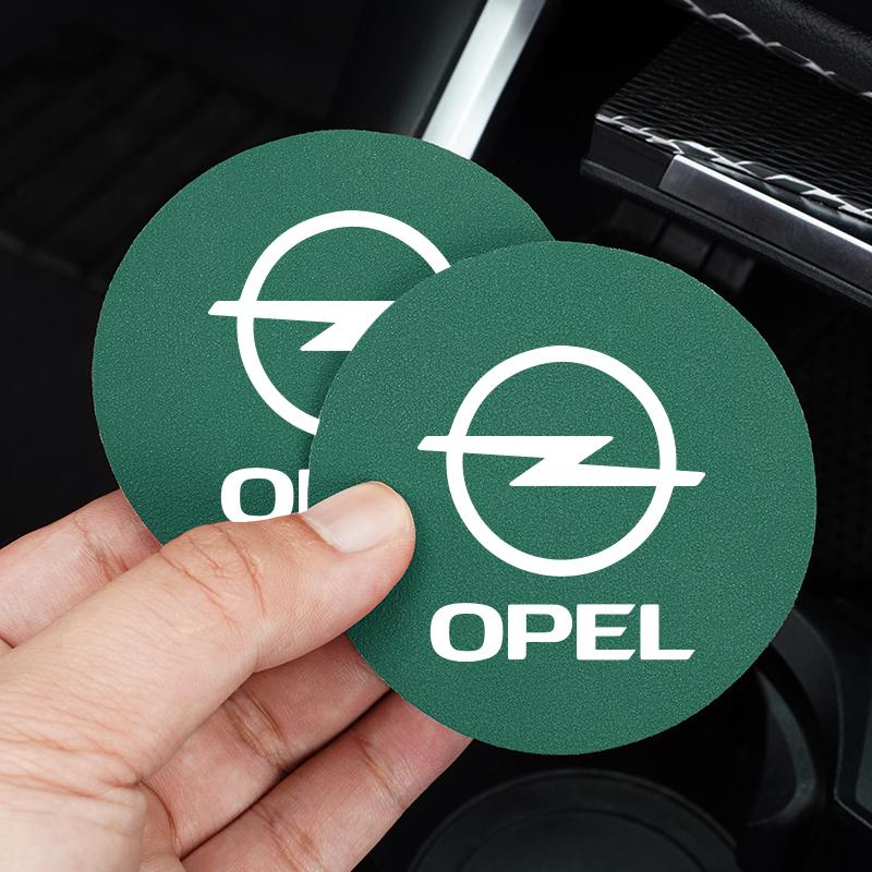czsvdy1 czprfz1 2Pcs Car Coasters Leather Water Cup Holder Mat For Opel Corsa D Astra Insignia Mokka Adam Car Interior Anti Slip Water Cup Pad
