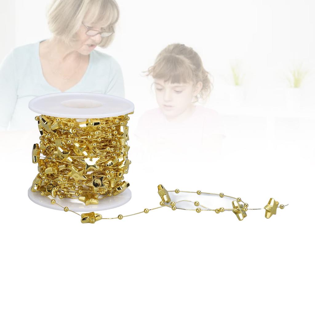 2 Rolls Star Bd String Garland 10m Length Cuttable Decorative Bds Garland for Wedding Christmas Home Decor