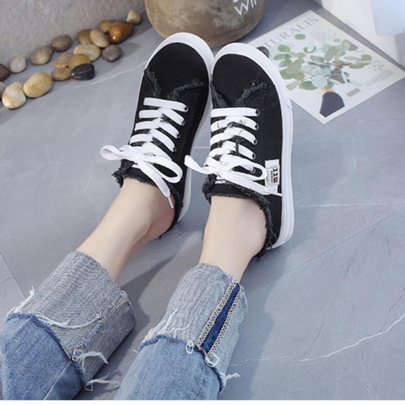 Plátěné boty Dámské Jarní a Letní Malé Bílé Boty Plochá Podrážka Board Shoes Líné Boty