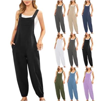 Women Loose Fit Fashion Overalls Wide Leg Baggy Bib Overalls Jumpsuit Dungarees Summer Jumpsuit